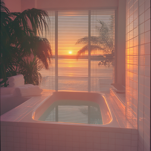 80s Sunset Villa Bathroom Miami