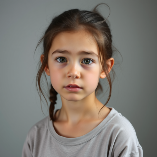 A 13-year-old girl with ugly face at 170cm