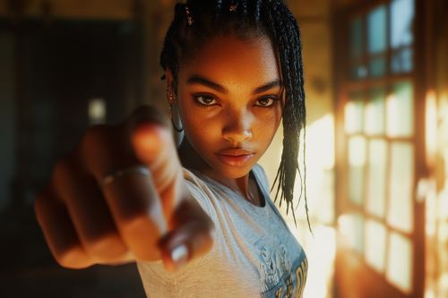 A 15-year-old black girl in Georgia poses