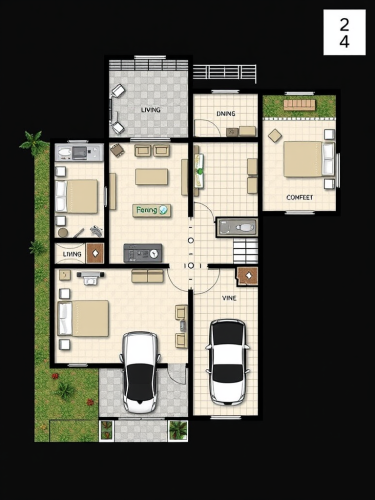 A 25x40 House Floor Plan with Amenities