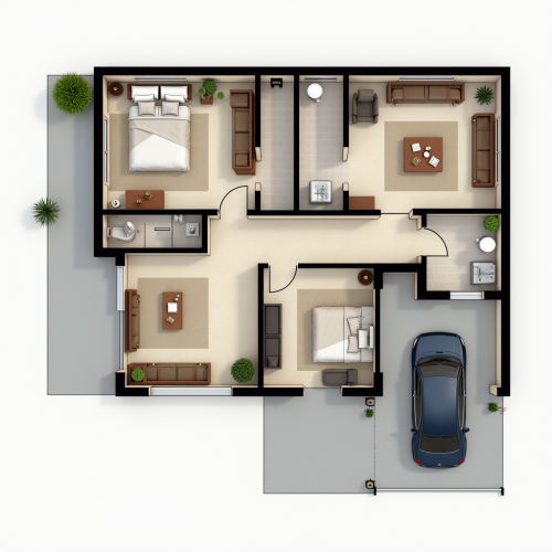 A 25x40 South-Facing House Floor Plan