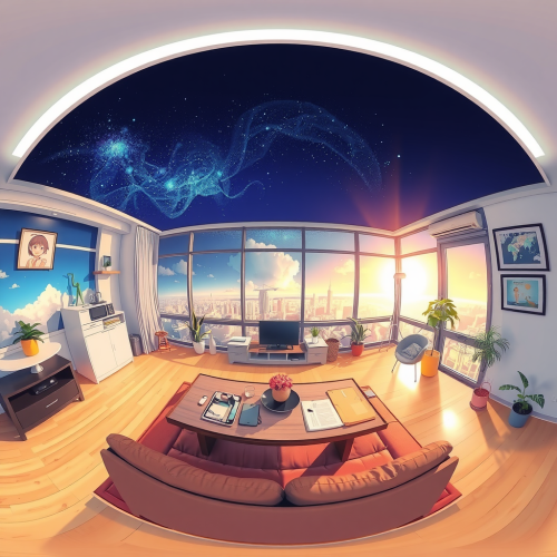 A 360 Degree View of Anime-styled Room