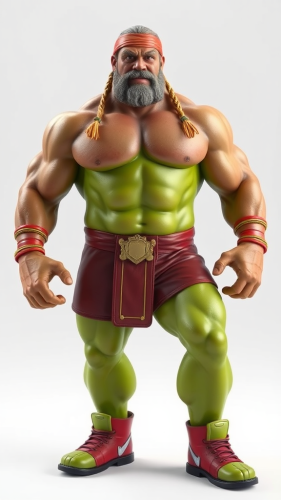 A 3D model of Hulk Hogan in T-pose.