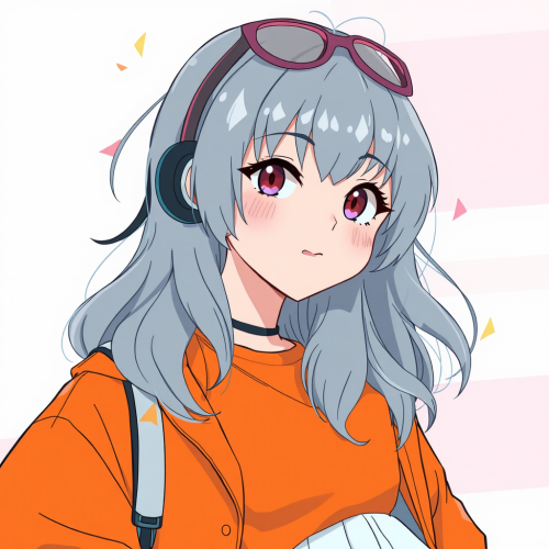 A 90s Girl with Grey Hair in Retro Fashion