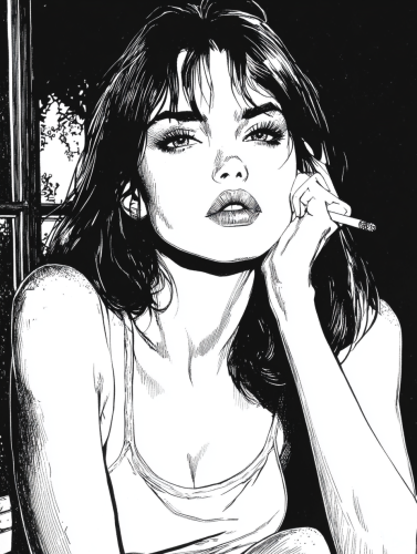 A 90s Mexico city model with cigarette, unimpressed, arched brow.