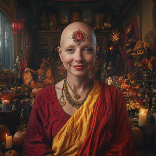 A Bald Woman with a Serene Smile