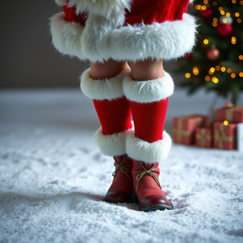 A Barefoot Santa's Legs in a Picture