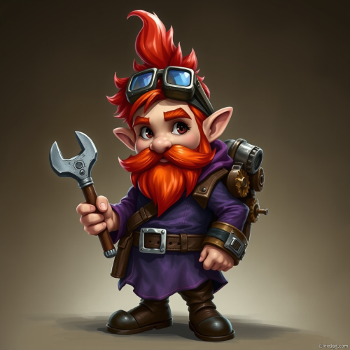 A Beardless Gnome Wizard with Welder Glasses