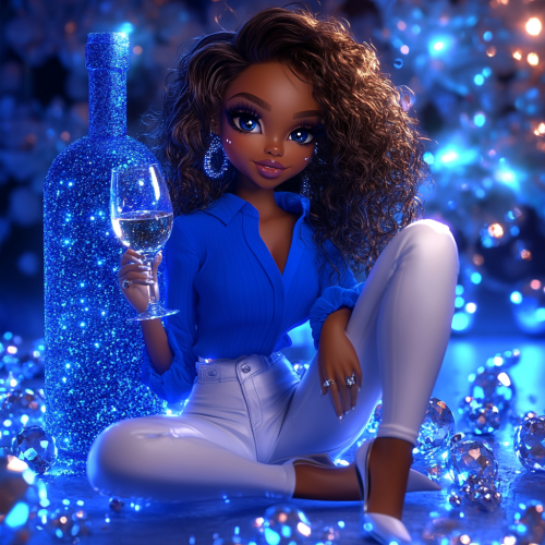 A Beautiful African American Woman at Christmas Party