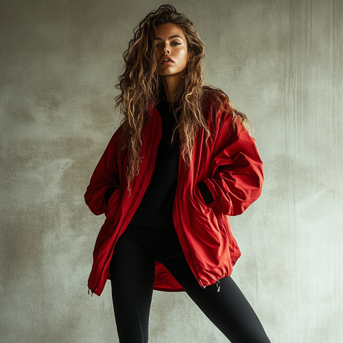 A Beautiful Brazilian Woman in Red Jacket