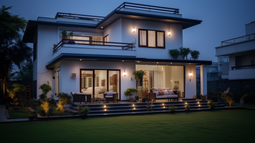 A Beautiful Home Shining in Night View