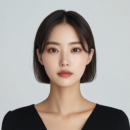 A Beautiful Korean Woman in Black Top Advertisement