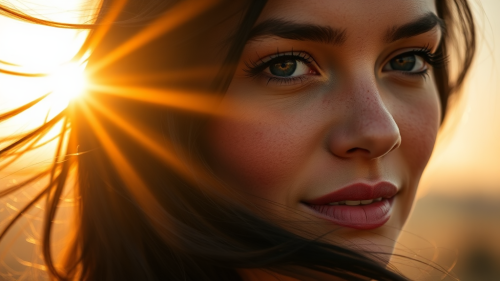 A Beautiful Woman Bathed in Morning Sunlight A Beautiful Woman Bathed in Morning Sunlight