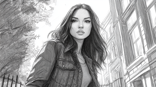 A Beautiful Woman Leaving Apartment Building