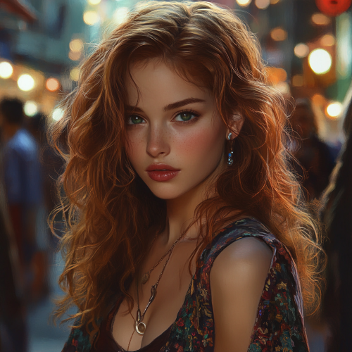 A Beautiful Woman Stands Out in the City