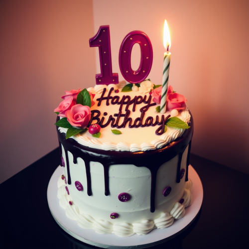 A Beautifully Decorated Birthday Cake