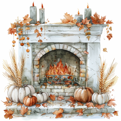 A Beautifully Decorated Thanksgiving Fireplace