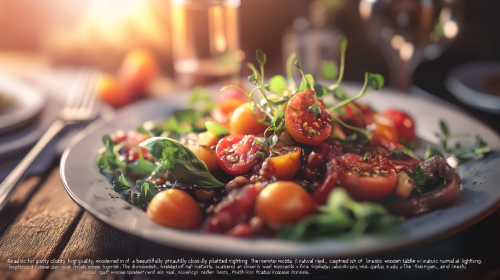 A Beautifully Plated Chili Dish on Wooden Table