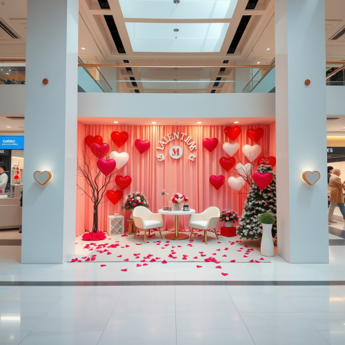 A Big, Decorative Valentine's Setup in Malls