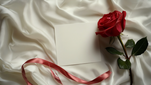 A Birthday Card with Rose and Ribbons