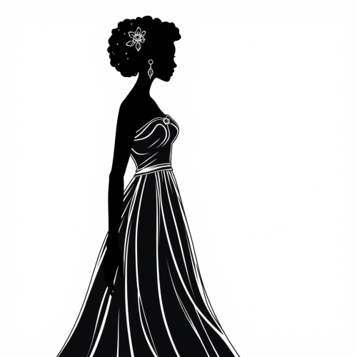 A Black Debutante in Silhouette Drawing