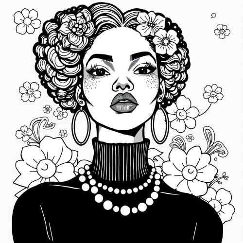 A Black Girl Engaged in Coloring Pages