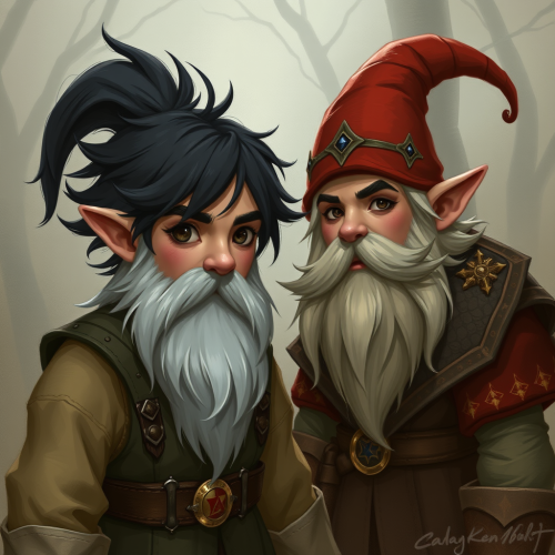 A Black-Haired, Beardless Male Gnome from D&D