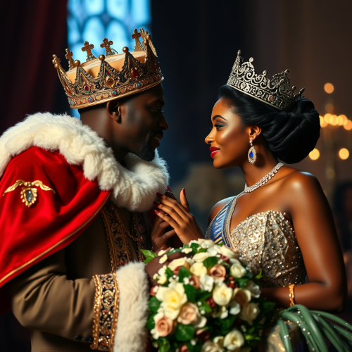 A Black Princess Bowing to Her Parents