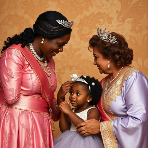 A Black Princess Bowing to Her Parents