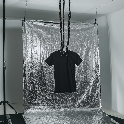 A Black T-Shirt Hanging in Helmut Lang Style