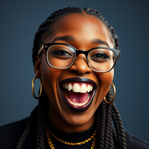 A Black Woman Proudly Displaying her Grill