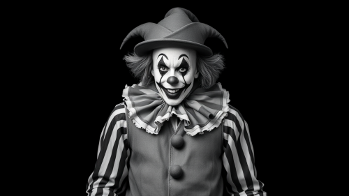 A Black and White Sketch of It the Clown