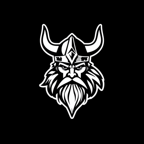 A Black and White Viking Logo
