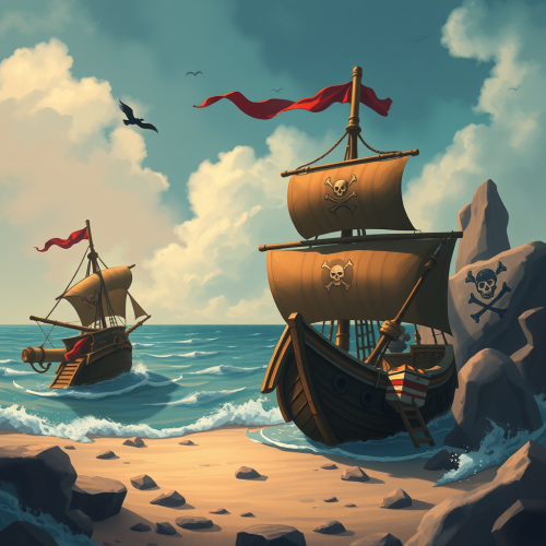 A Blank Pirate-Themed Fantasy Card Design