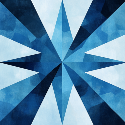 A Blue Star: Minimalist Space Pattern