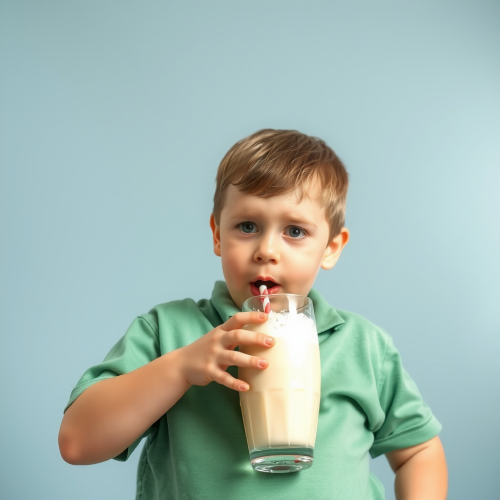 A Boy Becoming Obese from Weight Gain Milkshake