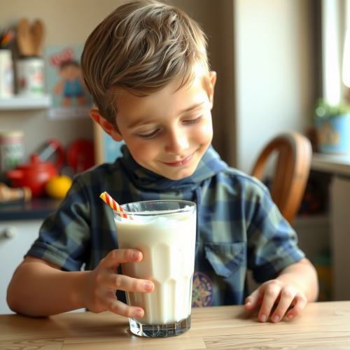 A Boy Drinking Weight Gain Milkshake