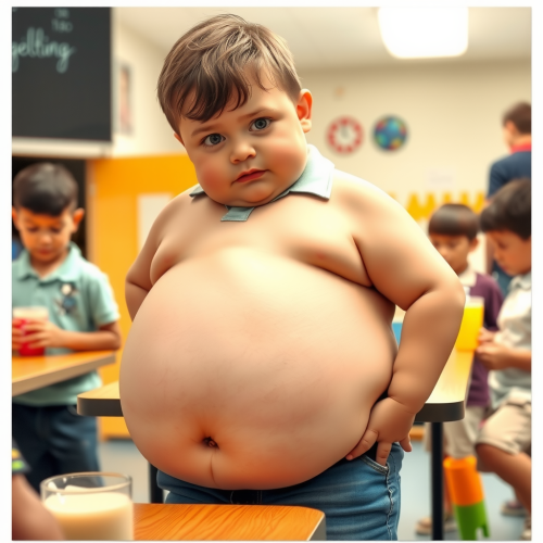 A Boy Growing Bigger from Weight Gain Milk