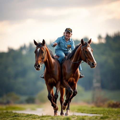 A Boy Riding on His Dad's Feet