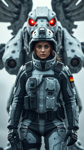 A Brave German Soldier Faces Mech Bird Monster