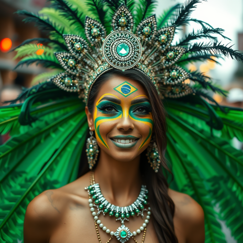 A Brazilian Woman Enjoying the Carnival