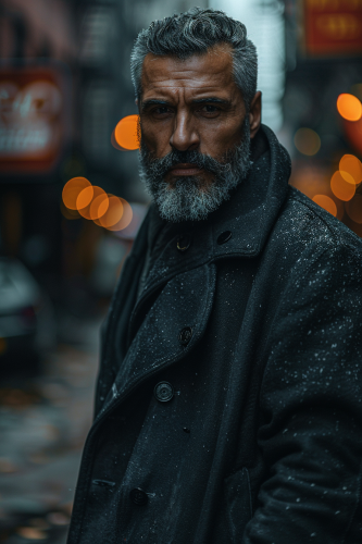 A Brazilian man in urban alley at dusk