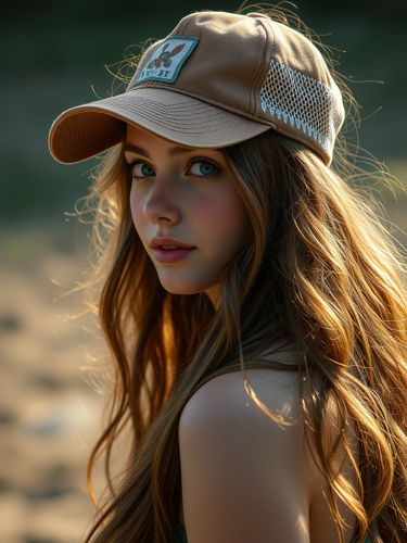 A Brown-Haired Girl Wearing a Cap