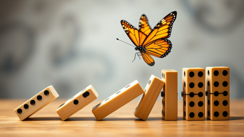 A Butterfly Effect: Dominoes Falling from Push