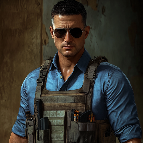 A CIA Agent in Blue Shirt and Vest