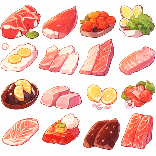 A Cartoon Food Plate With Various Ingredients