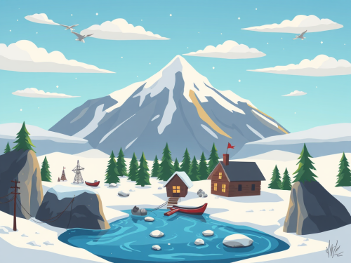 A Cartoon Style View of the Arctic Circle