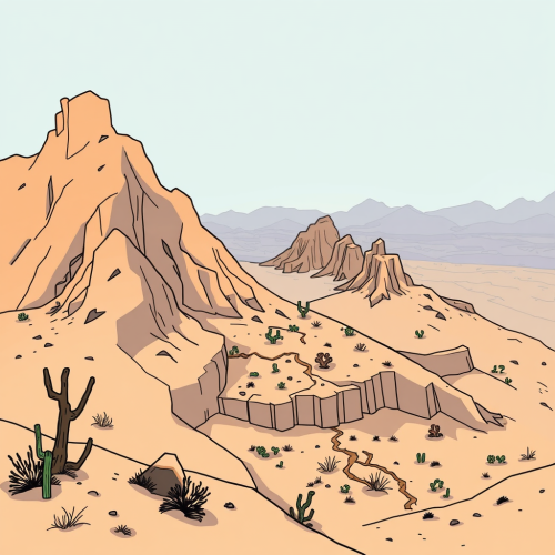 A Cartoon-Styled Desert Hex Map