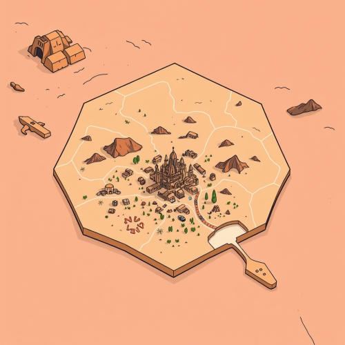 A Cartoon-Styled Hex Map with Desert City