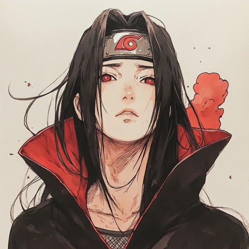 A Character with Black Hair and Red Eyes A Character with Black Hair and Red Eyes